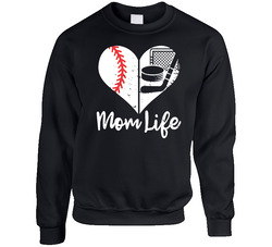 Baseball & Hockey Mom Life Crewneck Sweatshirt Baseball & Hockey Mom Life Crewneck Sweatshirt