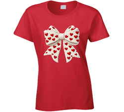 I'm Your Valentine's Day Gift Knitted Heart Bow Ladies T Shirt I'm Your Valentine's Day Gift Knitted Heart Bow Ladies T Shirt