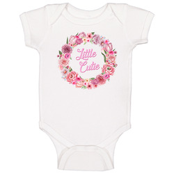 Little Cutie Pink Flower Wreath Baby One Piece Little Cutie Pink Flower Wreath Baby One Piece