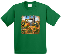 Dinosaurs And Construction Trucks 4th Birthday Theme T Shirt Dinosaurs And Construction Trucks 4th Birthday Theme T Shirt