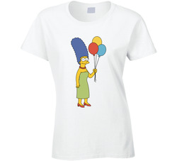 The Simpsons Theme Birthday - Marge Ladies T Shirt The Simpsons Theme Birthday - Marge Ladies T Shirt