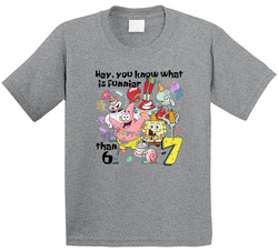 Spongebob 7th Birthday What's Funnier Than 6... 7 T Shirt Spongebob 7th Birthday What's Funnier Than 6... 7 T Shirt
