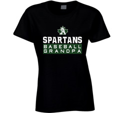 Spartans Baseball Grandpa Ladies T Shirt