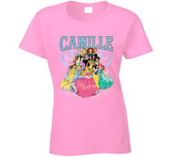 Princess Fan With Custom Name Ladies T Shirt
