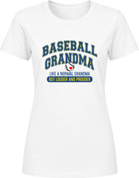 Baseball Grandma with Custom Name & Number Ladies T Shirt