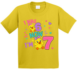 I was 6 now I'm 7 Duck Theme Birthday T Shirt