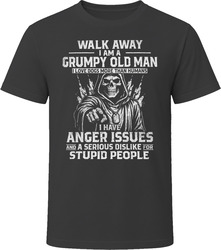 Walk Away Grumpy Old Man with Anger Issues Who Loves Dogs T Shirt
