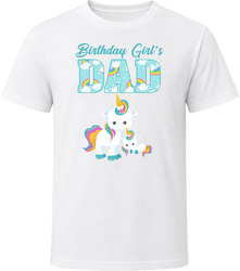 Unicorn Theme Birthday Girl's Dad T Shirt