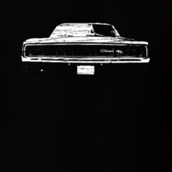 1968 Dodge Charger R/T Distressed Black T Shirt