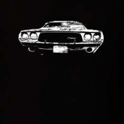 1972 Hemi Challenger Grill View Black Distressed T Shirt