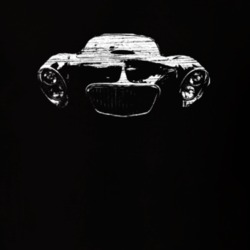 1953 Corvette Front View Distressed Black T Shirt