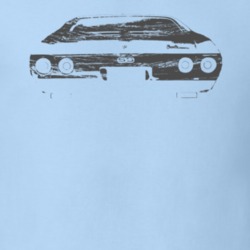1972 Chevelle SS Rear View Distressed Light Blue T Shirt