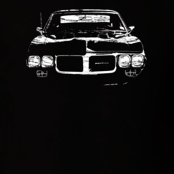 1967 Firebird Grill View Distressed Black T Shirt