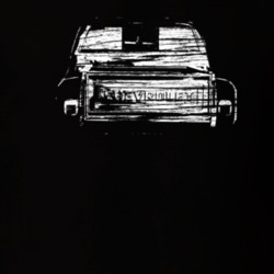 1984 Chevy Truck Rear View Distressed Black T Shirt
