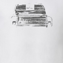 1984 Chevy Truck Rear View Distressed Faded Look White T Shirt