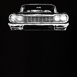 1964 Impala SS Distressed Faded Look Black T Shirt