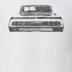 1964 Impala Rear View Distressed Faded Look White T Shirt