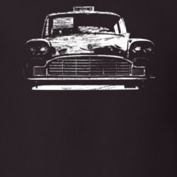 Authentic Checker Cab Distressed Faded Look Light Graphic T Shirt