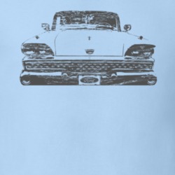 1959 Fairlane Grill View Distressed Faded Black Graphic T Shirt