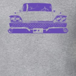 1959 Fairlane Grill View Faded Look Purple Graphic T Shirt