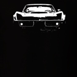 1969 Corvette Stingray Grill View Faded Look Dark T Shirt