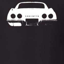 1969 Corvette Rear View Faded Look Dark T Shirt