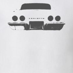 1969 Corvette Rear Veiw Faded Look Light T Shirt