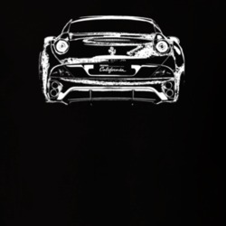 Ferarri California Rear View Faded Look Black T Shirt