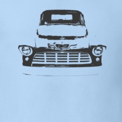 1955 Chevy Pickup Grill View Faded Look Light T Shirt