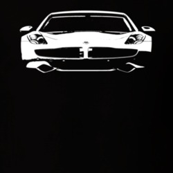 2012 Fisker Karma Grill View Faded Look Black T Shirt