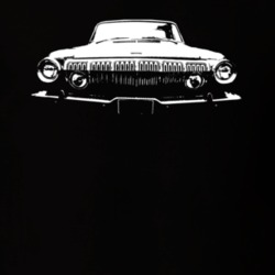 1963 Dodge Polara Grill View Faded Look Black T Shirt