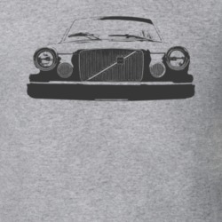 1975 Volvo Sedan Grill View Faded Look Sport Grey T Shirt