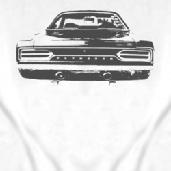 SNL Tommy Boy 1967 Belvedere GTX Rear View Faded Look White T Shirt