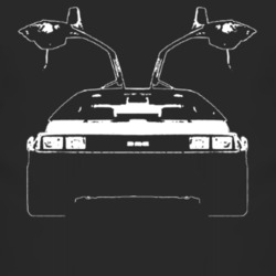 Delorean DC 12 Grill View Faded Look Black T Shirt