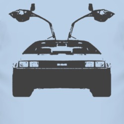 Delorean DC 12 Grill View Faded Look Light Blue T Shirt