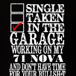 Single Taken In The Garage 1971 CHEVY NOVA Distressed Look Dark Color 