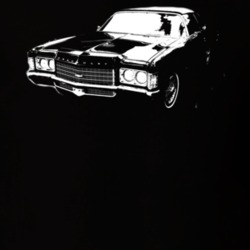 1971 Chevy Impala Grill View Dark Color Shirt