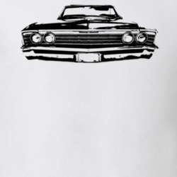 1967 Chevelle Convertible Grill View Black Graphic Light Shirt