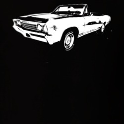 1967 Chevelle Convertible Side View Dark Color Shirt