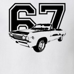 1967 Chevelle Convertible Side View Year Light Color Shirt