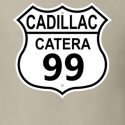 1999 Cadillac Catera Highway Route Sign Tan Shirt