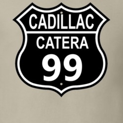 1999 Cadillac Catera Highway Route Sign Black Graphic Light Shirt
