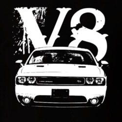 2012 Dodge Challenger Grill View V8 Dark Color Car Lover Shirt