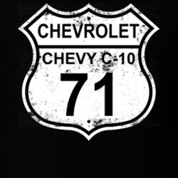 Highway Route Sign 1971 Chevy c-10 Distressed T Shirt