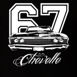 1967 Chevelle Convertible Grill View Year Model White Graphic Dark Shi