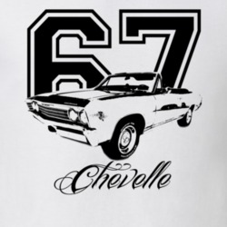 1967 Chevelle Convertible Side View Year Model Name Light Color Shirt