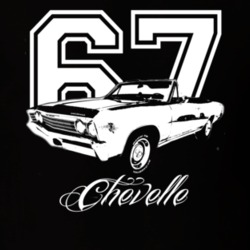 1967 Chevelle Convertible Side View Year Model Name Dark Color Shirt