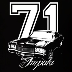 1971 Chevy Impala Grill View Year Model Name Dark Color Shirt