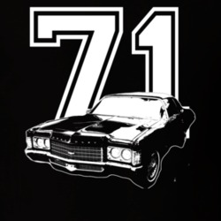 1971 Chevy Impala Grill View Year Dark Color Shirt
