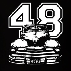 1948 Pontiac Streamliner Deluxe Coupe Grill View Year White Graphic Da